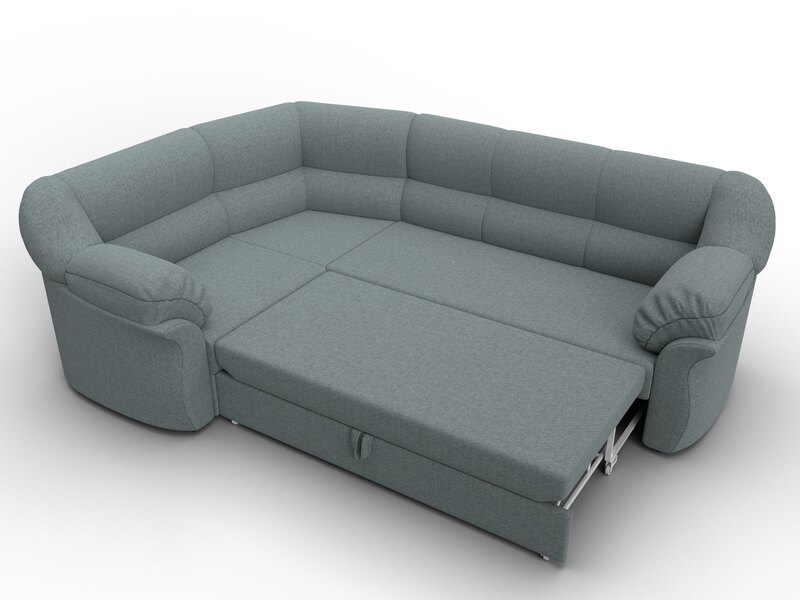 Диван угловой Карнелла левый угол, Рогожка, Амур 07 серый