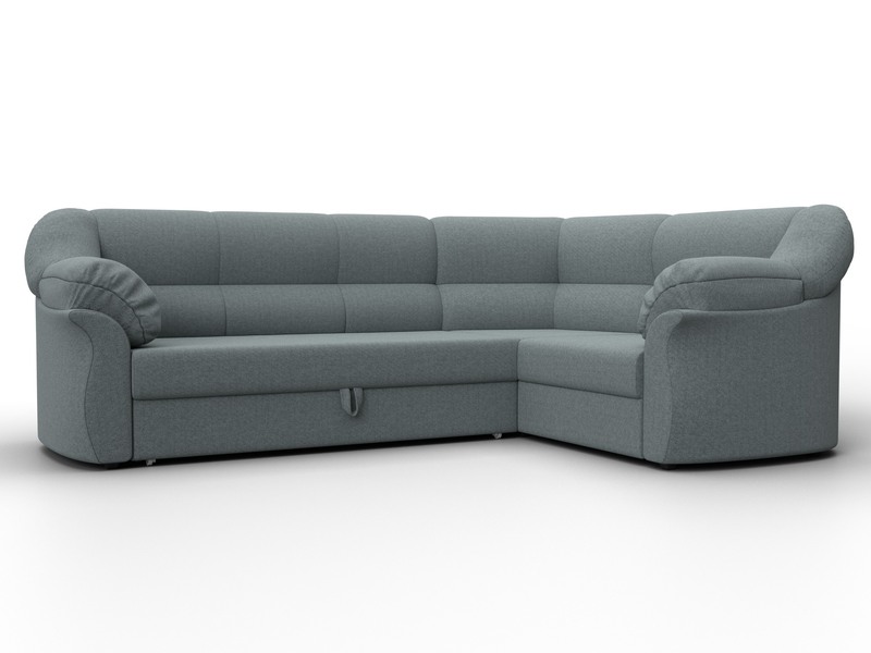 Диван угловой Карнелла правый угол, Рогожка, Амур 07 серый