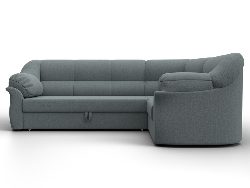 Диван угловой Карнелла правый угол, Рогожка, Амур 07 серый