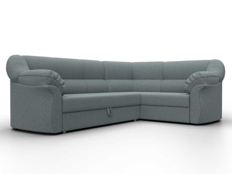 Диван угловой Карнелла правый угол, Рогожка, Амур 07 серый