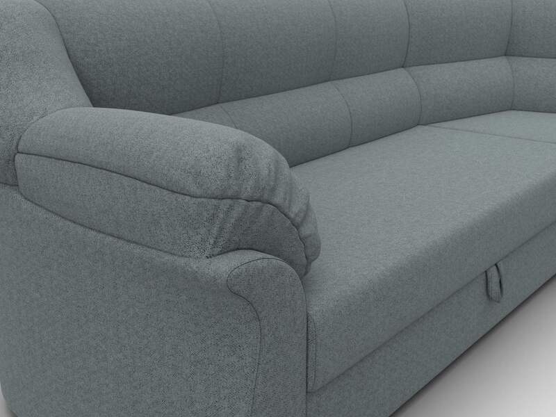 Диван угловой Карнелла правый угол, Рогожка, Амур 07 серый