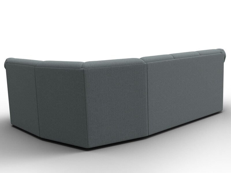 Диван угловой Карнелла правый угол, Рогожка, Амур 07 серый