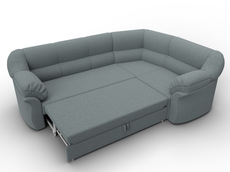 Диван угловой Карнелла правый угол, Рогожка, Амур 07 серый