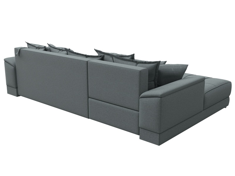 Диван угловой НордСтар левый угол, Рогожка, Амур 07 серый