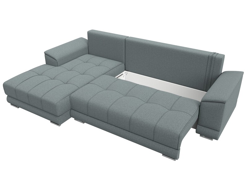 Диван угловой НордСтар левый угол, Рогожка, Амур 07 серый