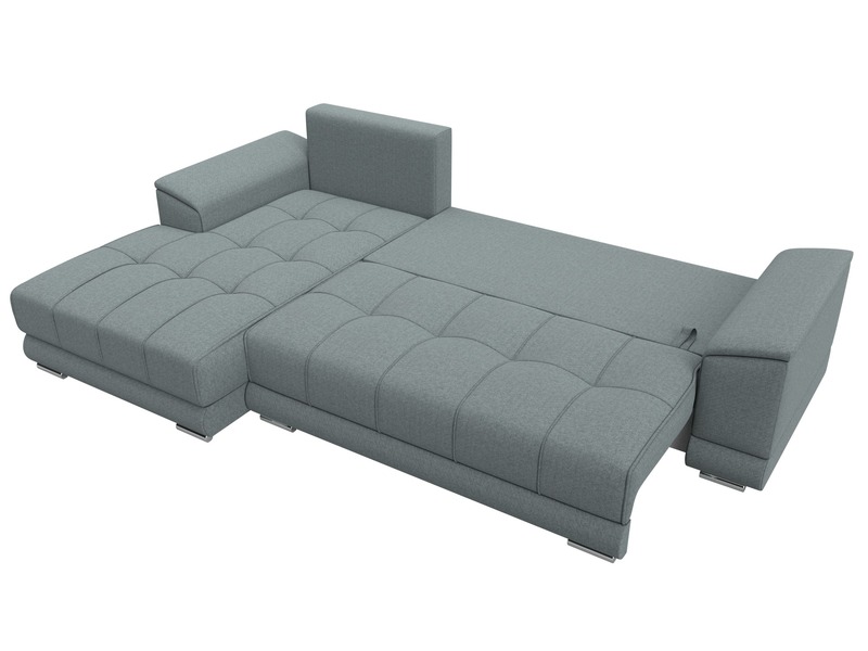 Диван угловой НордСтар левый угол, Рогожка, Амур 07 серый