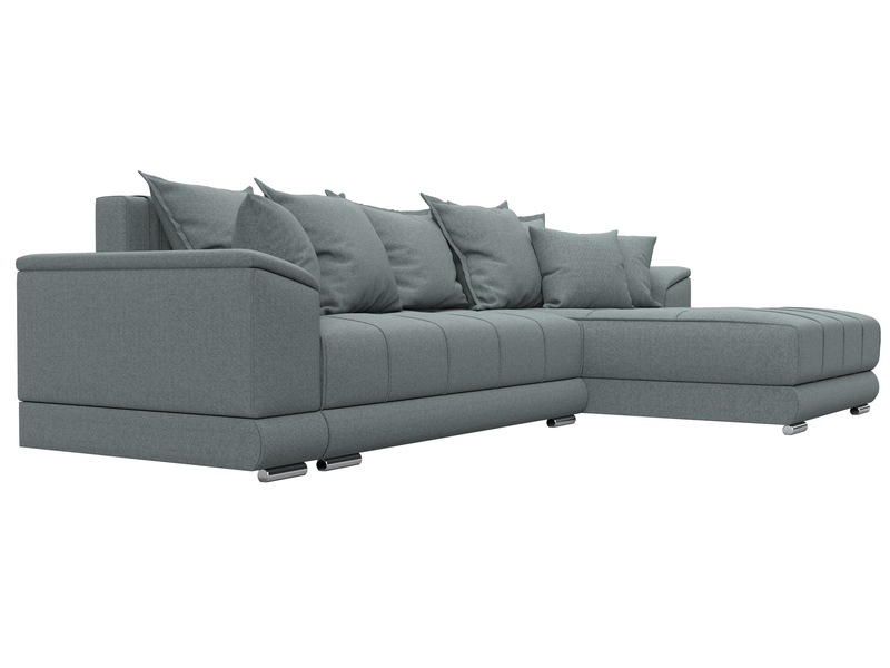 Диван угловой НордСтар правый угол, Рогожка, Амур 07 серый