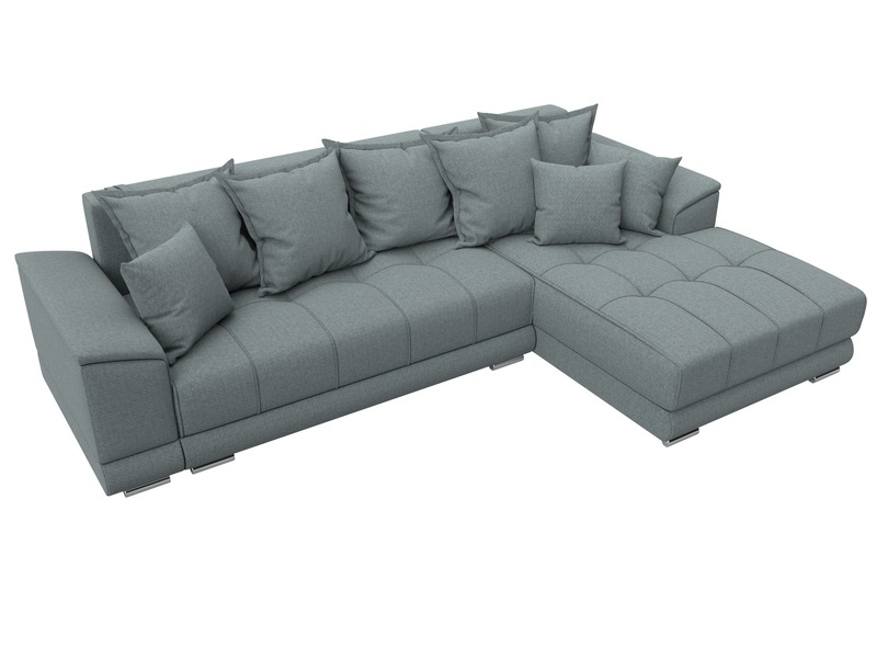 Диван угловой НордСтар правый угол, Рогожка, Амур 07 серый