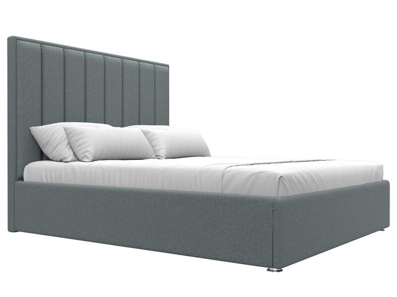 Кровать интерьерная Афродита 160, Рогожка, Амур 07 серый