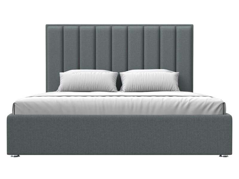 Кровать интерьерная Афродита 180, Рогожка, Амур 07 серый