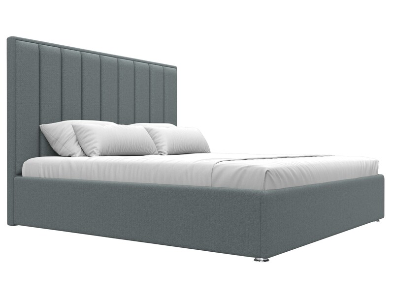 Кровать интерьерная Афродита 180, Рогожка, Амур 07 серый