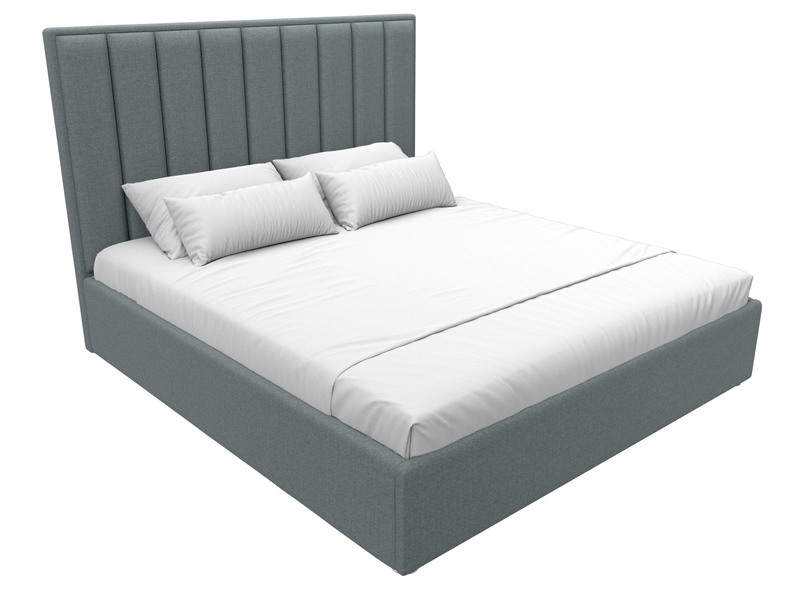 Кровать интерьерная Афродита 180, Рогожка, Амур 07 серый