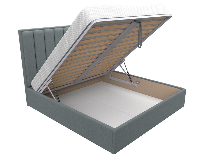 Кровать интерьерная Афродита 180, Рогожка, Амур 07 серый