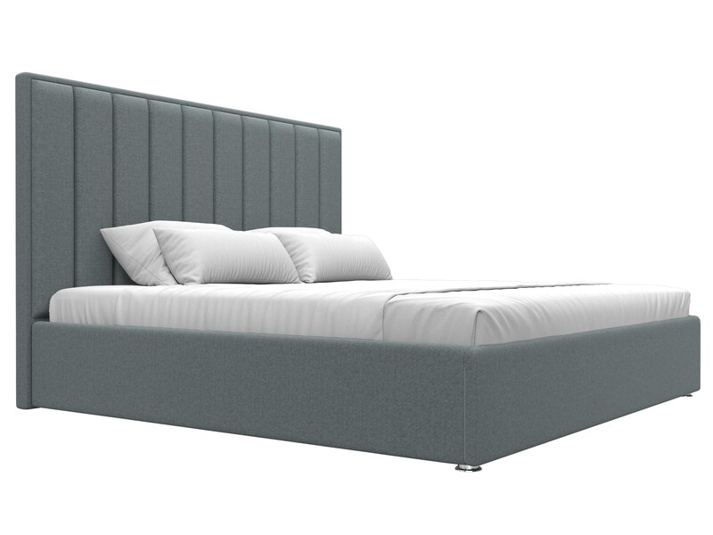 Кровать интерьерная Афродита 200, Рогожка, Амур 07 серый