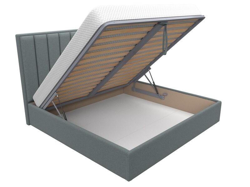 Кровать интерьерная Афродита 200, Рогожка, Амур 07 серый