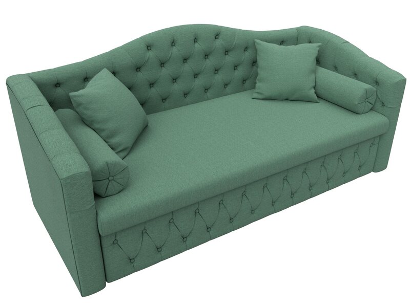 Диван детский прямой Мечта, Рогожка, Амур 11 зеленый