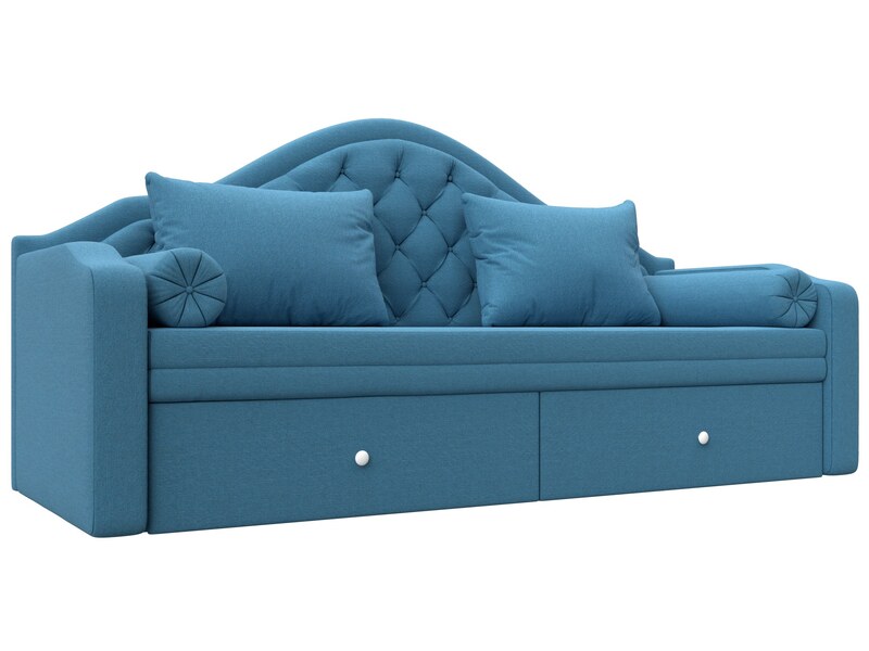 Диван детский прямой Сойер, Рогожка, Амур 10 голубой