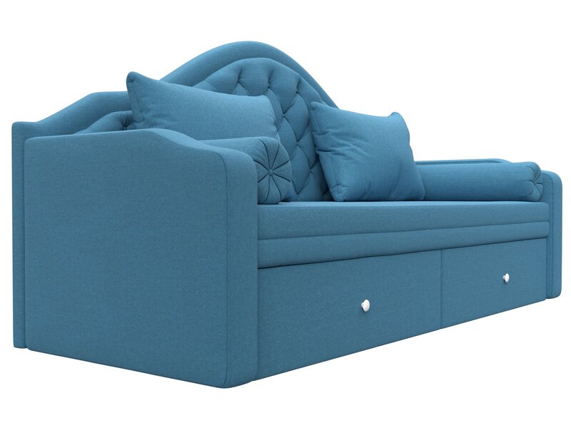 Диван детский прямой Сойер, Рогожка, Амур 10 голубой