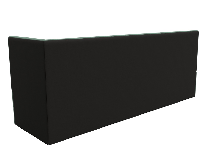 Диван кухонный прямой Бриз с углом справа, Рогожка, Амур 11 зеленый