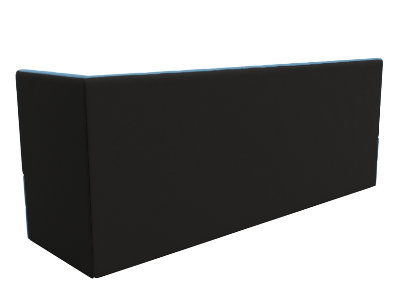 Диван кухонный прямой Бриз с углом справа, Рогожка, Амур 10 голубой