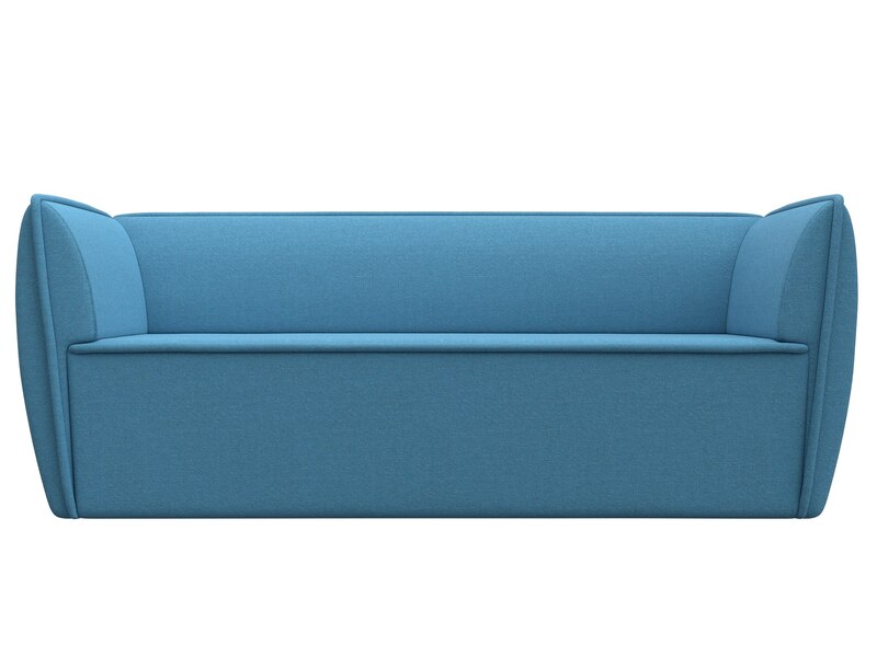 Диван кухонный прямой Бергамо 3-х местный, Рогожка, Амур 10 голубой