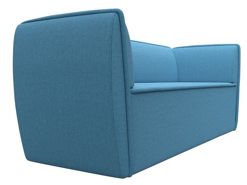 Диван кухонный прямой Бергамо 3-х местный, Рогожка, Амур 10 голубой