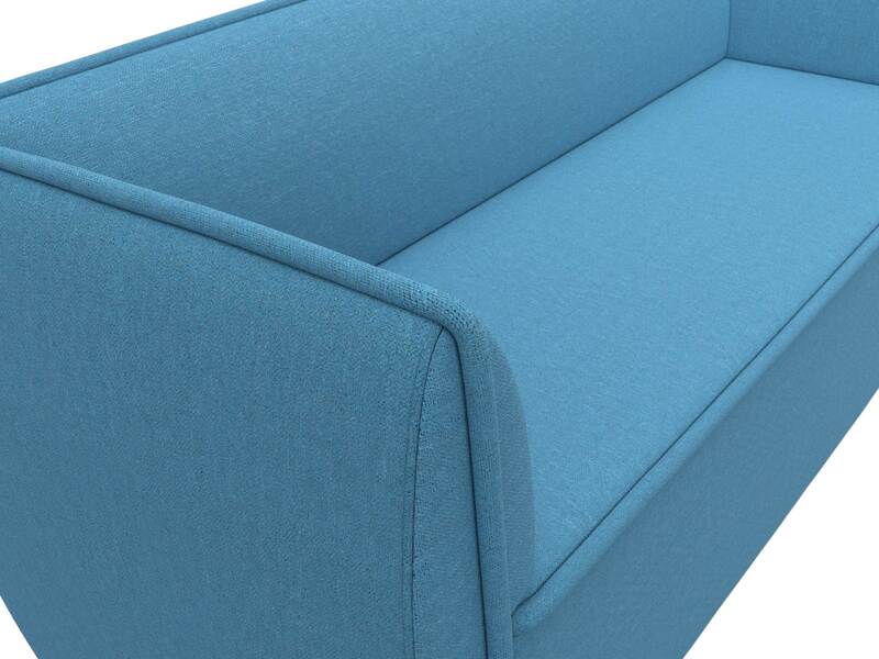 Диван кухонный прямой Бергамо 3-х местный, Рогожка, Амур 10 голубой