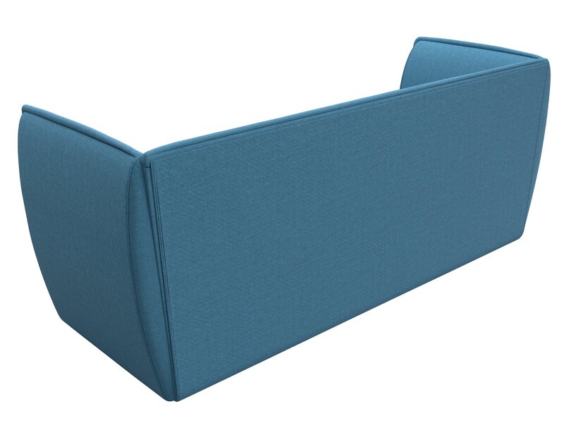 Диван кухонный прямой Бергамо 3-х местный, Рогожка, Амур 10 голубой