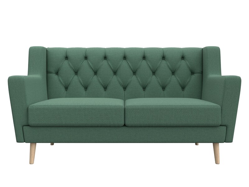 Диван кухонный прямой Брайтон 2 Люкс, Рогожка, Амур 11 зеленый