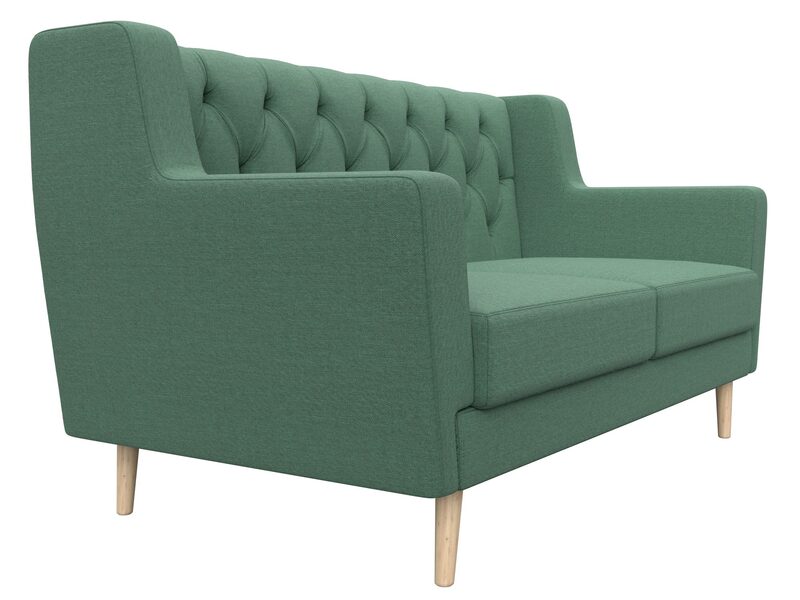 Диван кухонный прямой Брайтон 2 Люкс, Рогожка, Амур 11 зеленый