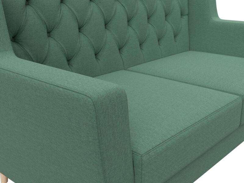 Диван кухонный прямой Брайтон 2 Люкс, Рогожка, Амур 11 зеленый