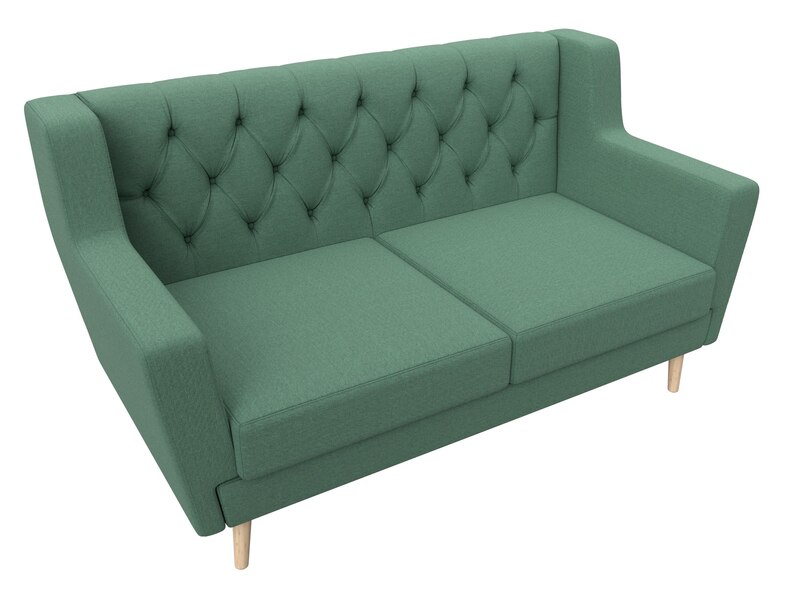 Диван кухонный прямой Брайтон 2 Люкс, Рогожка, Амур 11 зеленый