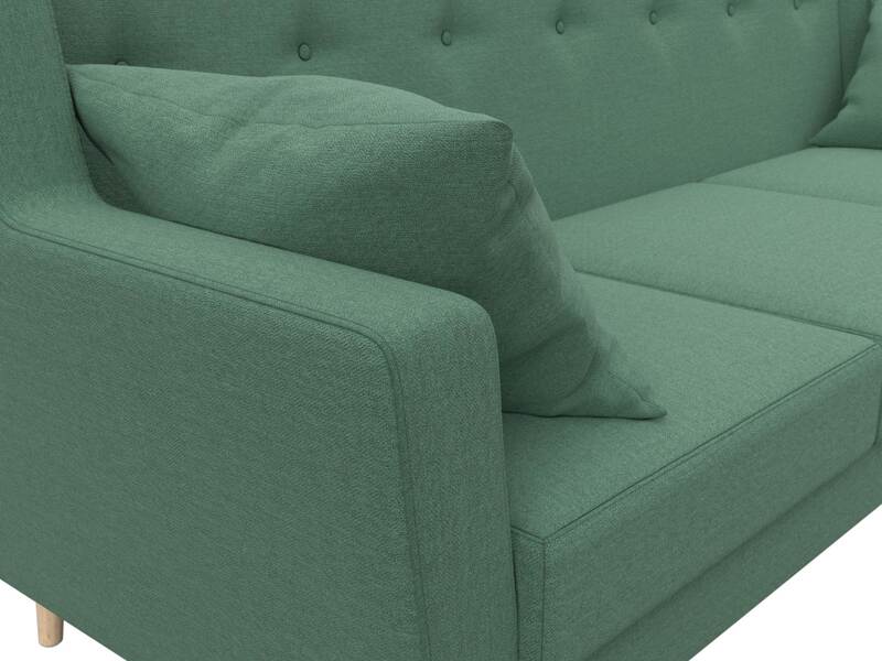 Диван кухонный прямой Брайтон 3, Рогожка, Амур 11 зеленый