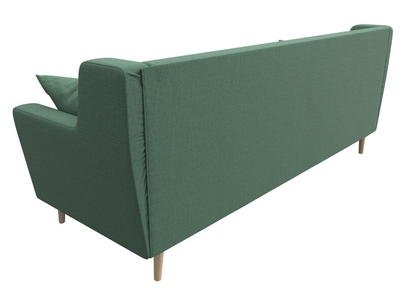 Диван кухонный прямой Брайтон 3, Рогожка, Амур 11 зеленый