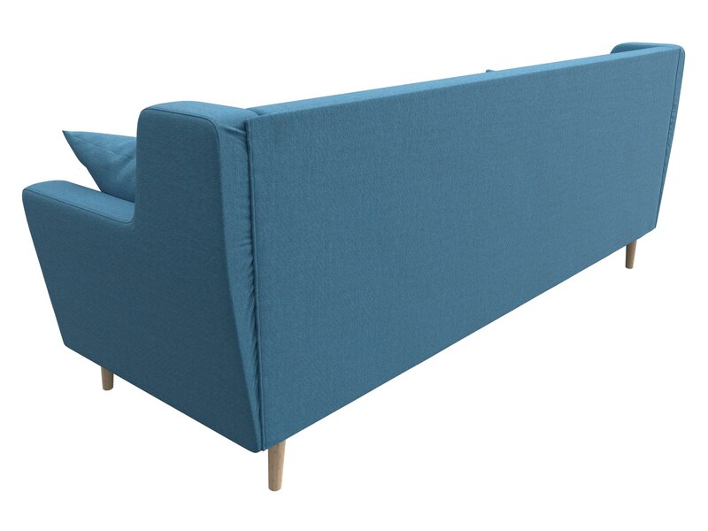 Диван кухонный прямой Брайтон 3, Рогожка, Амур 10 голубой