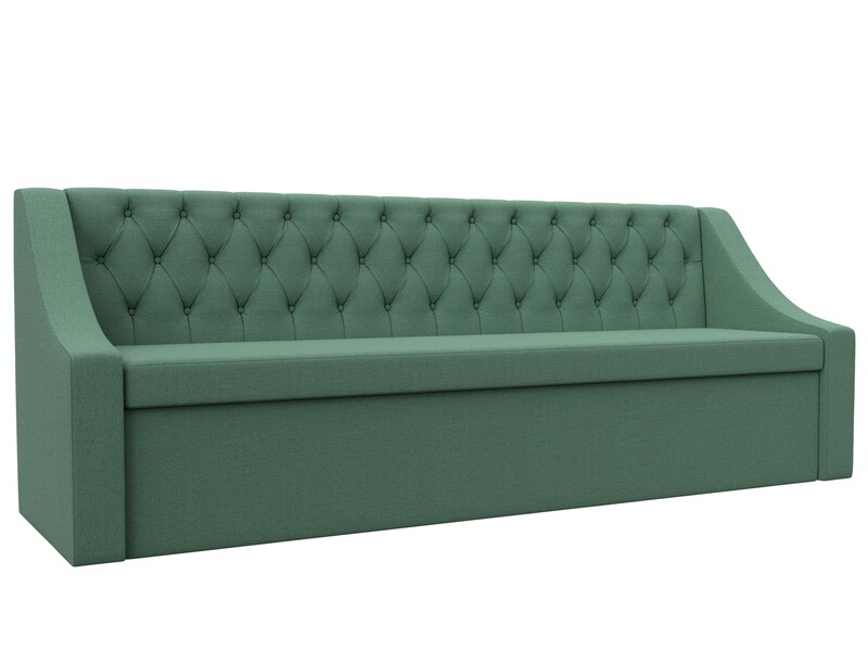 Диван кухонный прямой Мерлин, Рогожка, Амур 11 зеленый