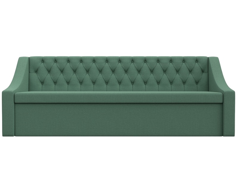 Диван кухонный прямой Мерлин, Рогожка, Амур 11 зеленый