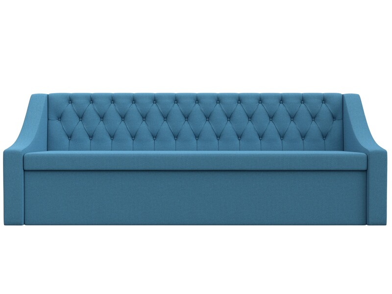 Диван кухонный прямой Мерлин, Рогожка, Амур 10 голубой