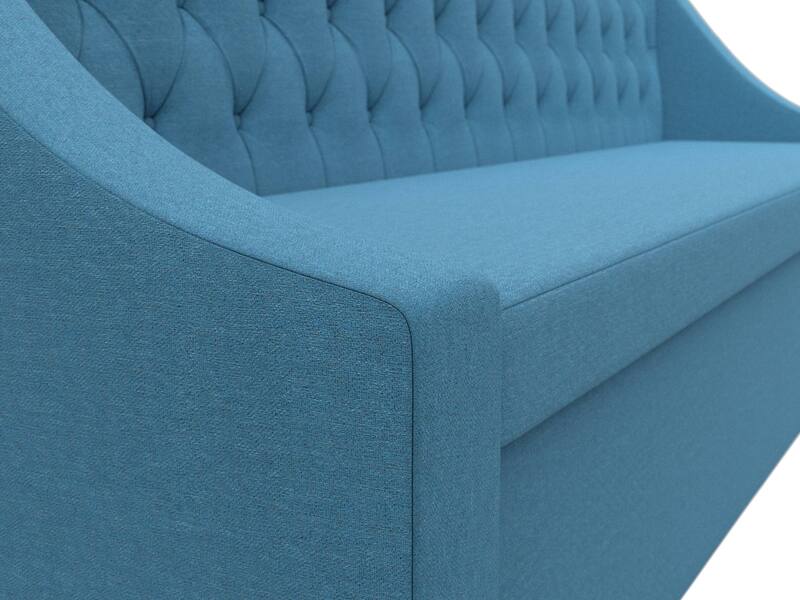 Диван кухонный прямой Мерлин, Рогожка, Амур 10 голубой