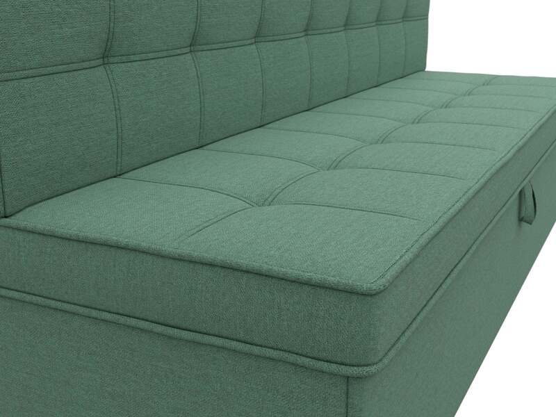 Диван кухонный прямой Техас, Рогожка, Амур 11 зеленый