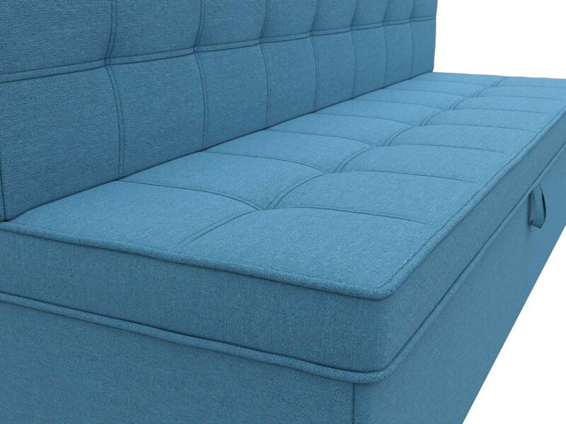 Диван кухонный прямой Техас, Рогожка, Амур 10 голубой