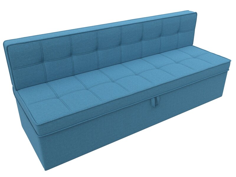 Диван кухонный прямой Техас, Рогожка, Амур 10 голубой