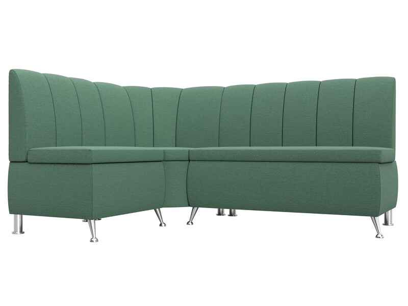 Диван кухонный угловой Кантри левый угол, Рогожка, Амур 11 зеленый