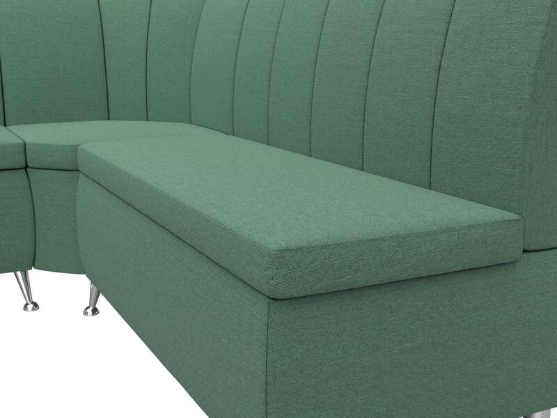 Диван кухонный угловой Кантри левый угол, Рогожка, Амур 11 зеленый