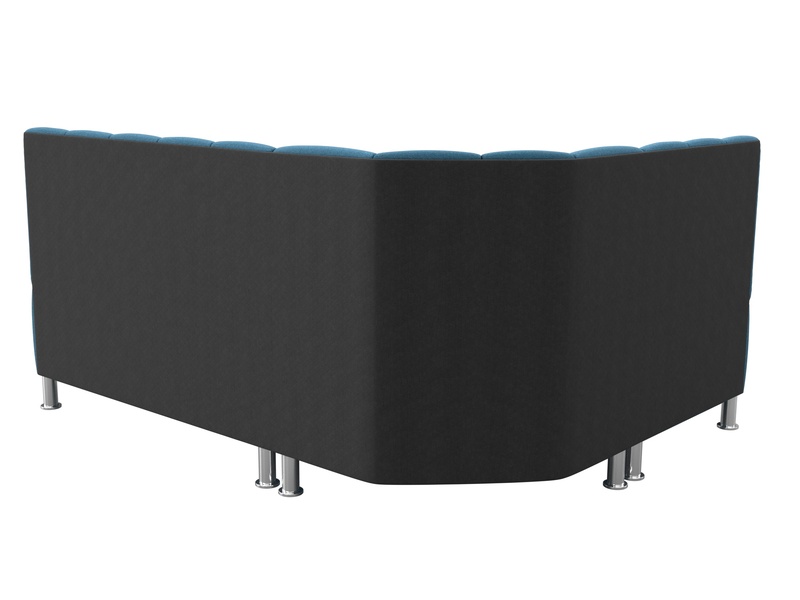 Диван кухонный угловой Кантри левый угол, Рогожка, Амур 10 голубой