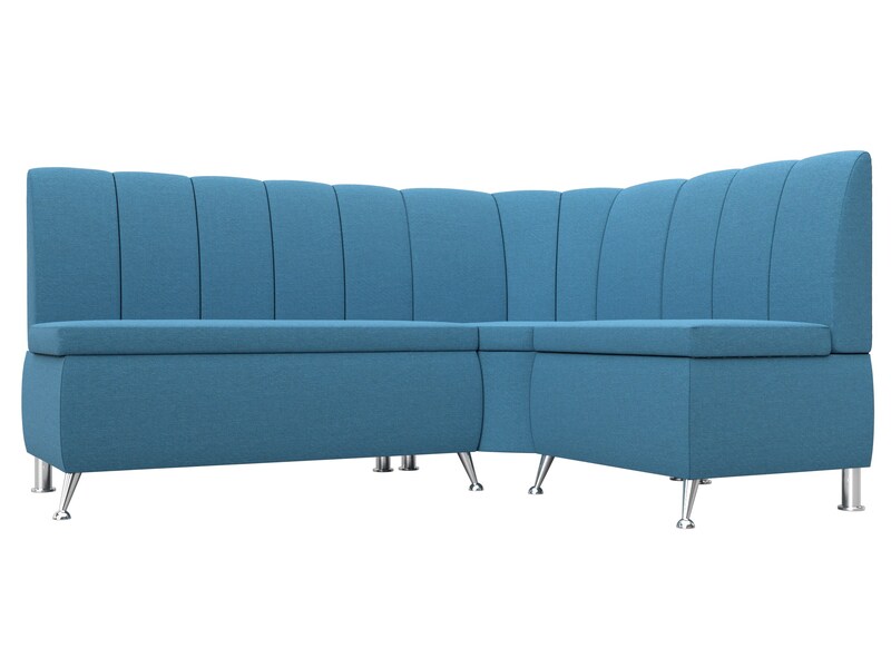 Диван кухонный угловой Кантри правый угол, Рогожка, Амур 10 голубой