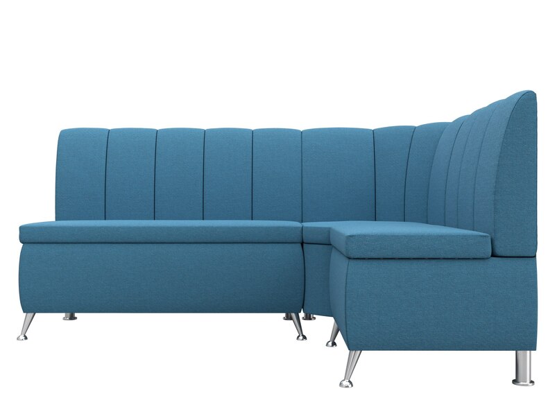 Диван кухонный угловой Кантри правый угол, Рогожка, Амур 10 голубой