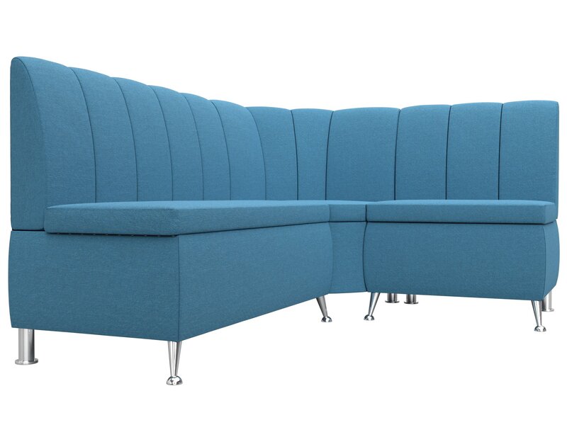 Диван кухонный угловой Кантри правый угол, Рогожка, Амур 10 голубой