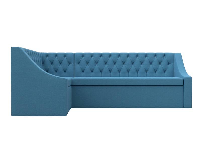Диван кухонный угловой Мерлин левый угол, Рогожка, Амур 10 голубой