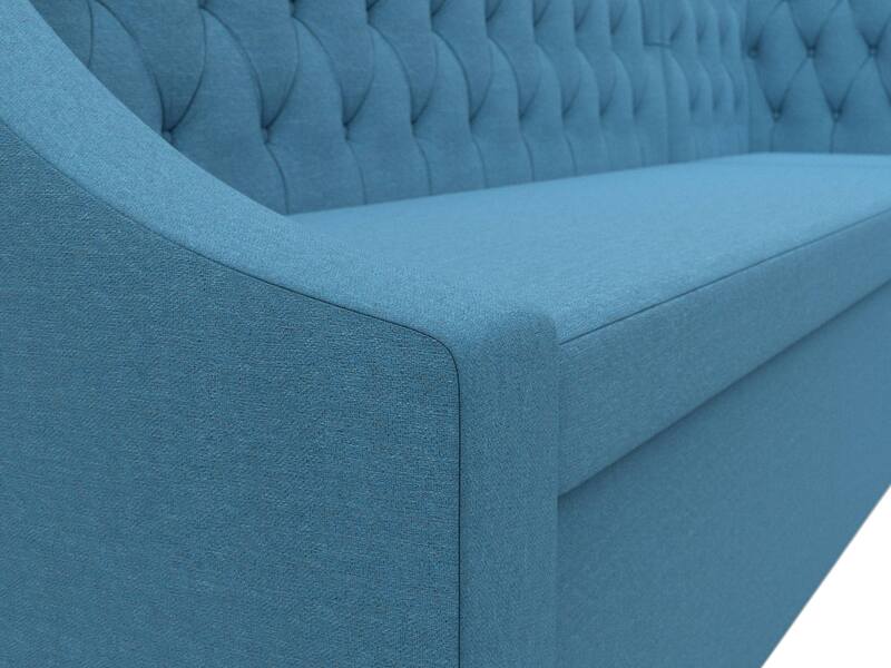 Диван кухонный угловой Мерлин правый угол, Рогожка, Амур 10 голубой